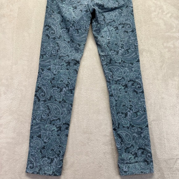 Prana Pants Women's 4 Paisley Print Corduroy Slim Straight Blue Casual Everyday - Picture 6 of 13